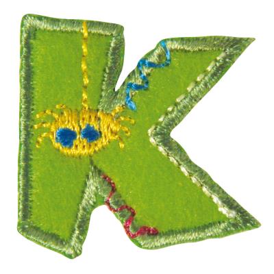 Écusson brodé lettre - K - 3 cm - Thermo-fixable