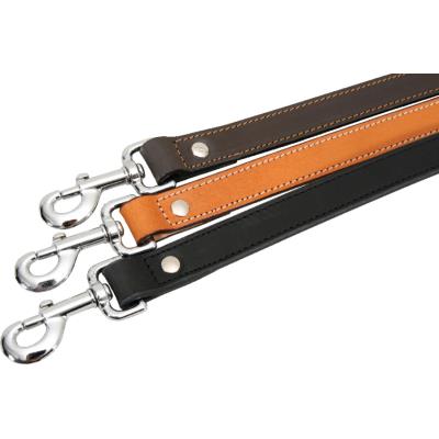 Laisse Cuir Double Pour Chien 1M Noire 25 mm