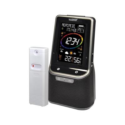 La crosse ws6890bla-sil station météo colorée avec haut parleur bluetooth