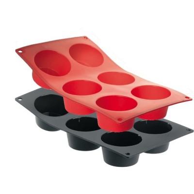 DeBuyer - Moulflex noir - Moule en silicone : Muffins 17.5 x 30 cm, soit 6 alvéoles