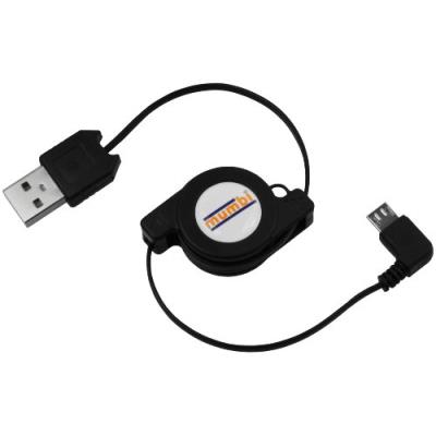 Mumbi Câble USB enroulable 2.0 Type A vers fiche Micro B 90°