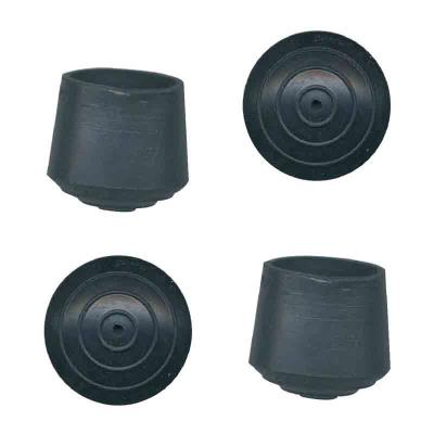 PVM - Embout de meuble caoutchouc noir Ø 22 mm - Lot de 4
