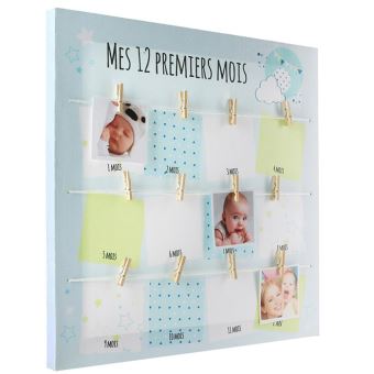 Toile Cadre Photo Premiere Annee De Bebe Cadeau De Naissance Garcon Album Photo Achat Prix Fnac