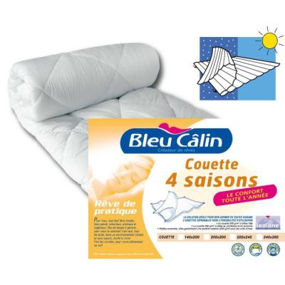 BLEU CALIN Couette Microfibre 4 Saisons 240x260cm