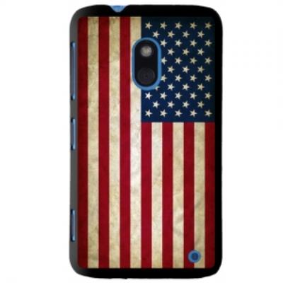 Coque noire drapeau USA vintage Nokia Lumia 620