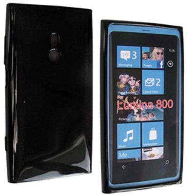 Housse Softygel noire glossy pour Nokia Lumia 800