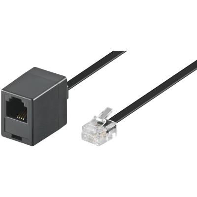 Wentronic rallonge modulaire 4 broches fiche rj11 vers prise rj11 3 m noir goobay 68259
