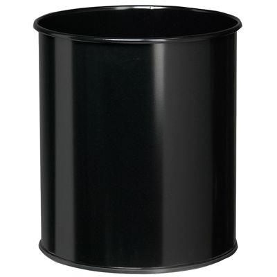 Corbeille a papier metal 30l noir
