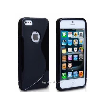 Housse etui coque silicone gel NOIR pour Apple iPhone 5 5S 5G + film ecran