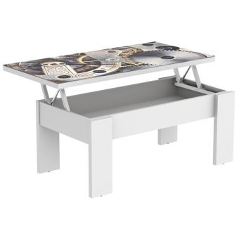 Table Basse Modulable En Agglomere Coloris Blanc Avec Plateau En Verre Motif Horloge 100 X 50 X 40 Cm Pegane Achat Prix Fnac Je veux trouver une table basse design et de bonne qualité pas cher ici table basse en verre ronde modulable. fnac