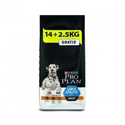 Croquettes pro plan large athletic adult optihealth sac 14 kg + 2.5 kg gratuits