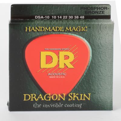 Cordes DR DSA-10 DRAGON SKIN ACOUSTIQUE 10-48 LITE Cordes guitares folk
