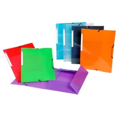 Lot de 50 Chemises plastique A4 avec fermeture à élastique Viquel Multicolore