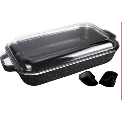 pradel excellence 52802m plat façon pierre + couvercle en verre 36,5 x 23 x 6,6 cm