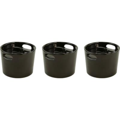 Cookut - 3 mini cocotte design en céramique avec couvercle Noir