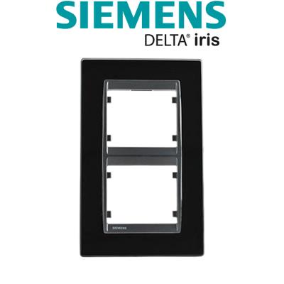 Siemens - plaque double verticale noir delta iris