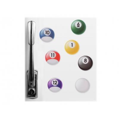 Lot de 7 aimants forme boule de billard objet deco maison design insolite