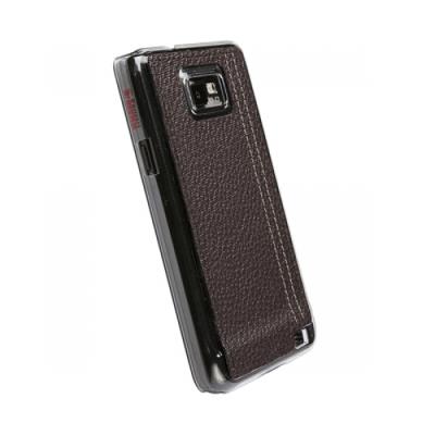 Krusell Gaia UnderCover - Beschermende bedekking voor mobiele telefoon - polycarbonaat, imitatieleer - bruin - voor Samsung Galaxy S II