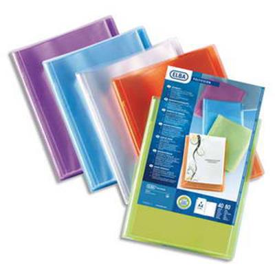 Lot de 20 Protège-documents personnalisable POLYVISION 40 vues, 20 pochettes . Coloris assortis