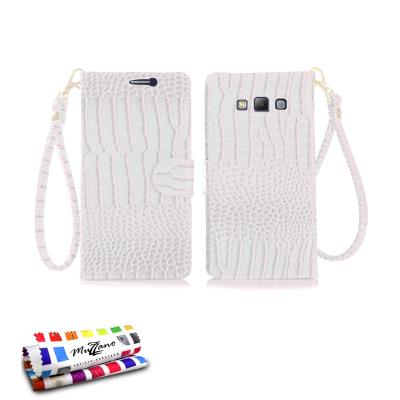 Etui Ã  Rabat Folio CroCoChic Premium Blanc pour SAMSUNG GALAXY A7