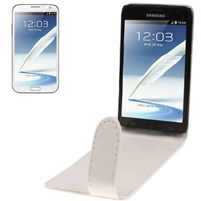 Housse Nzup KLAM en cuir blanc écologique avec ouverture verticale pour Samsung NOTE 2.