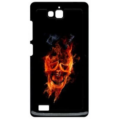 Coque huawei honor 3c et 3c 4g crane en feu fire skull