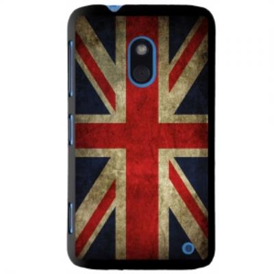 Coque noire drapeau UK vintage Nokia Lumia 620 Union Jack