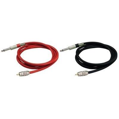 Monacor 06.5290 Câbles RCA / Jack 6.3mm - Rouge/Noir - 1.5m
