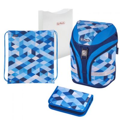 herlitz herlitz cartable motion plus blue cubes noir