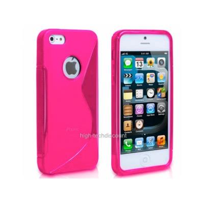 Housse etui coque silicone gel ROSE pour Apple iPhone 5 5S 5G + film ecran