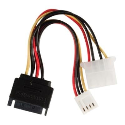 Câble adaptateur dalimentation interne à connecteur sata 15 broches mâle vers molex femelle + sata 15 broches femelle 0,15 m mu