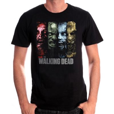 Tshirt The Walking Dead - 4 Zombies - Noir - L