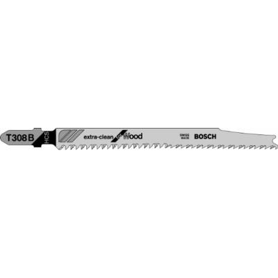 Lame De Scie Sauteuse Bosch 2609256A05 Hcs - T 308 B Lame De Scie Sauteuse pour Coupe Très Nettes et Sans Éclats Epaisseur 5-50 Mm Longueur 117 Mm