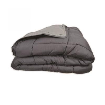 Couette Calgary microfibre 200x200 cm acier et argent