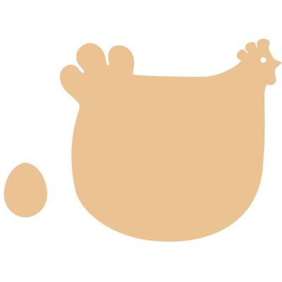 Forme en bois - Poule + oeufs - 23 x 19 mm - Bois découpé