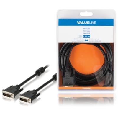 Valueline câble dvi-d (dvi-d 24 + 1 broches) mâle - dvi-d (24 + 1 broches) mâle, 3,00 m noir