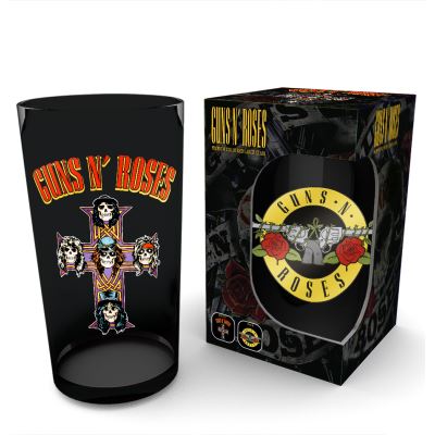 Verre a biere a couleur Guns & Roses Logo