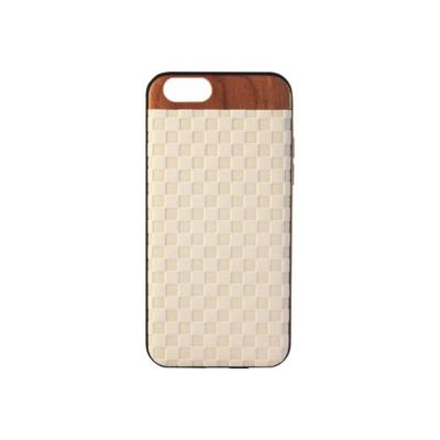 Ascendeo - Achterzijde behuizing voor mobiele telefoon - polycarbonaat, kunstleer, rozenhout - zwart, wit, hout - voor Apple iPhone 6