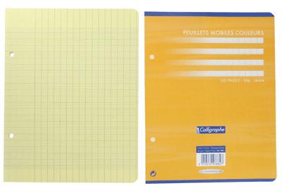 Clairefontaine - Feuille Mobile Jaune 17x22 Seyes 80g - Sachet De 50
