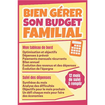 Gestion Budget Familial - cahier suivi des dépenses - 109 pages