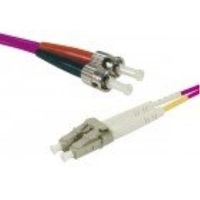 Jarretière optique duplex multimode OM3 50/125 LC-UPC/ST-UPC violet - 2 m