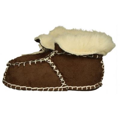 chaussures bébé en peau de mouton marron foncé taille 18/19