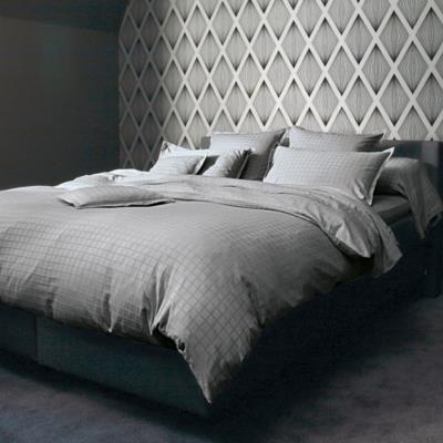 Housse de couette satin Palace BLANC DES VOSGES 140 x 200 cm Ardoise