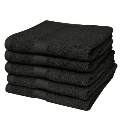 vidaXL Serviettes de bain 100% coton 500 gsm 100 x 150 cm Noir 5 pcs