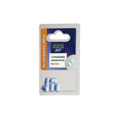 Le crochet francais punaises magnetiques blanc. sachet x10