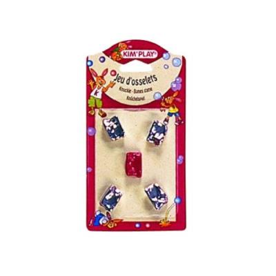 Lot de 5 osselets en metal sous blister