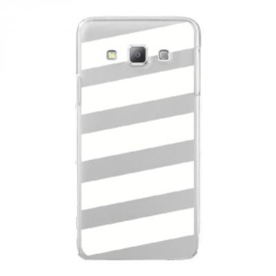 Coque rigide transparente pour Samsung Galaxy A7 avec impression Motifs bandes blanches