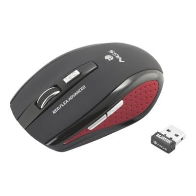 NGS Red Flea Advanced - muis - 2.4 GHz - zwart, rood