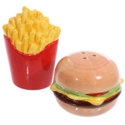 Lot salière et poivrière Burger et frites
