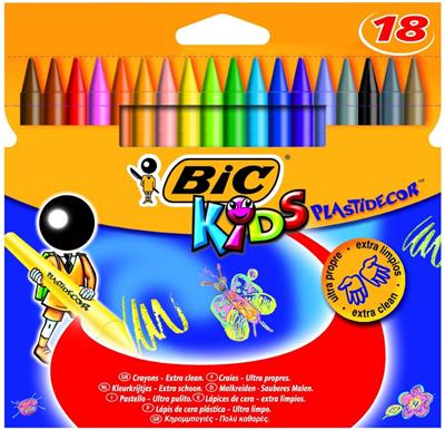 Craie Ronde Bic Plastidecor - Etui de 24 Craies Rondes couleurs vives